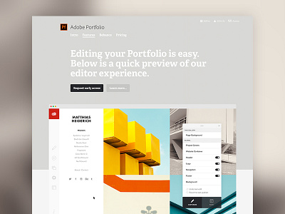 Adobe Portfolio Features adelle bold adobe behance clean editor features marketing portfolio website