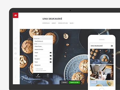 Portfolio Editor preview 2 adobe customise customize edit editor fullscreen portfolio publish remote responsive toolbar website