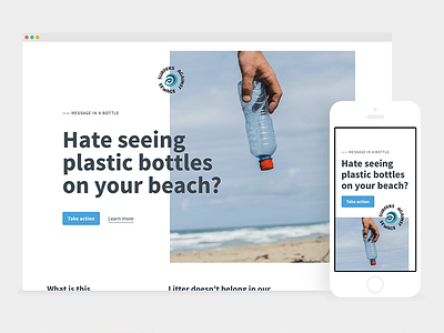 Message In A Bottle activism campaign charity clean environment environmental litter pollution responsive website