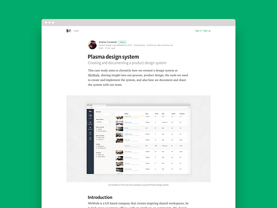 Creating and documenting a design system (article) article case study design system documentation medium pattern library product design spec styleguide ui ui kit