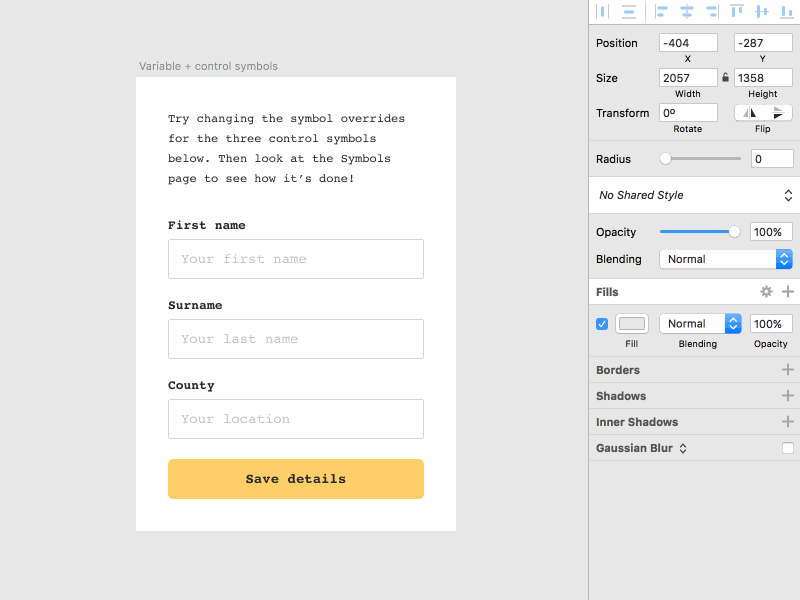 'Control' and 'variable' symbols in Sketch article design system howto process product design resource sketchapp styleguide symbols system tutorial ui