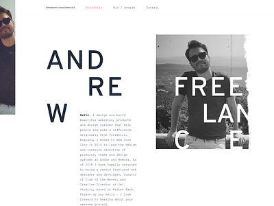 Portfolio refresh clean freelance personal portfolio typographic website
