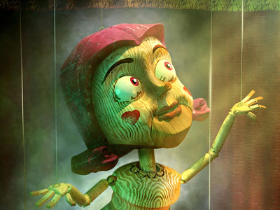 Pinocchio girl 3d max model puppet