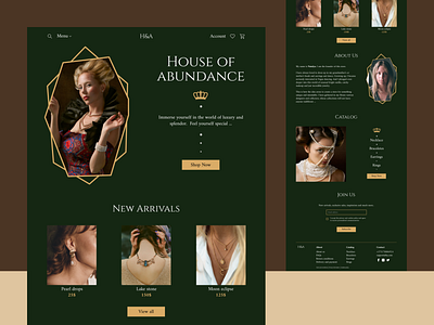 Jewelry Website Design Minimorphism Style design ecommerce landing ui web