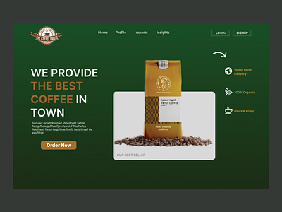 Landing Page for coffee Shop figma ui ui design ux design