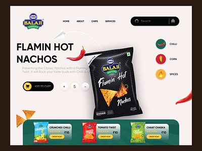 Landing Page design for HOT Nachos adobe xd figma ui design uiux design