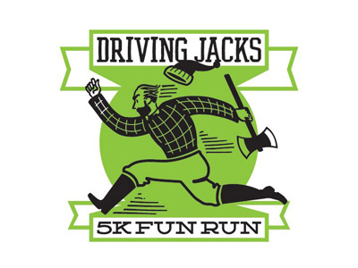 Driving Jacks 5K Fun Run Logo 5k driving jacks fun run logo lumberjack sfa sfasu