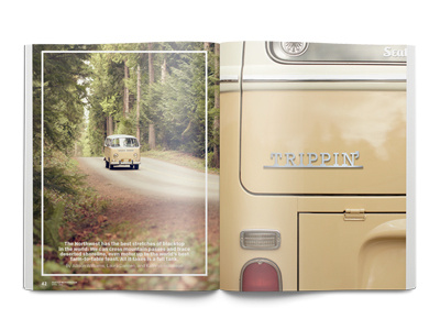 Seattle Met Trippin Spread editorial design feature magazine photo illustration seattle met vw van
