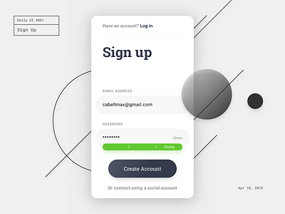 Daily UI #001 Sign Up dailyui signup