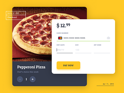 Daily UI #002 Checkout checkout dailyui pizza