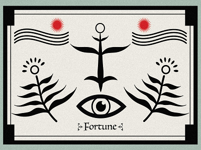 Fortune abstarct poster card eye flower fortune icon illustration leaf minimal poster shapes star