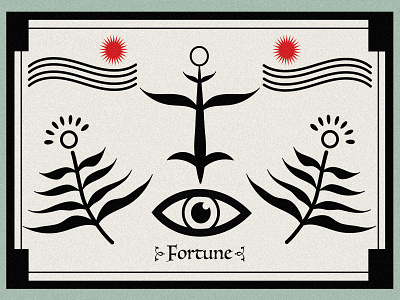 Fortune abstarct poster card eye flower fortune icon illustration leaf minimal poster shapes star