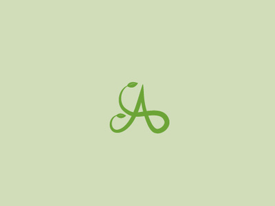 Letter A icon illustration letter logo organic typography vector vegetarian