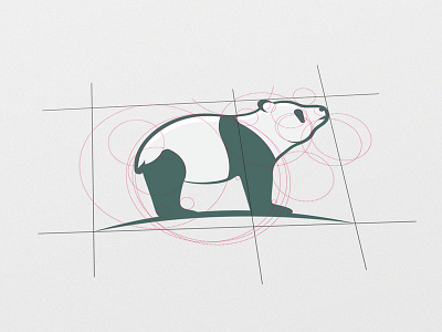 Panda logo design in golden ratio animal branding designprocess fibonacci goldenratio illustration logo