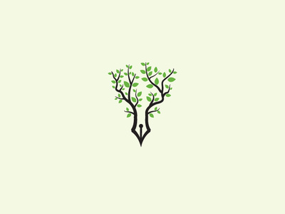 Knowledge Tree branch branding illustration knowledge leaf leaves logo pen pencil tree vector write