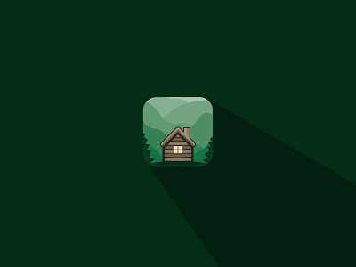 Cabin Icon cabin hill house icon illustration iphone mountain nature outdoor wood