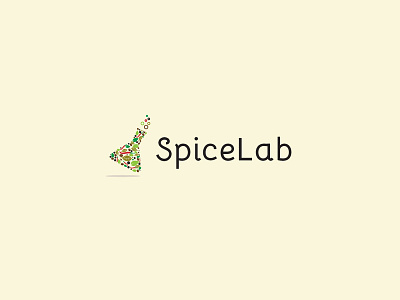 Spice Lab logo concept coffee food lab laboratory laurel leaf logo mint paprika pepper spice vector
