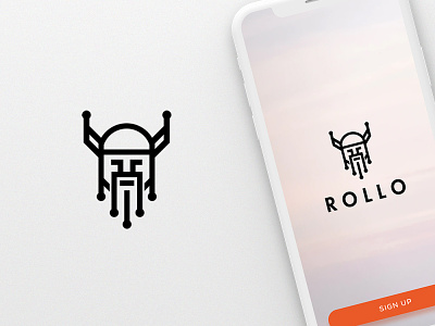 Viking Logo app beard branding face helmet icon lineart logo modern screen simple startup tech viking