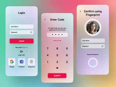 User Login Authentication app ux biometrics design interaction design mobile ui mobile ux ui uiux uiuxdesign user interaction ux