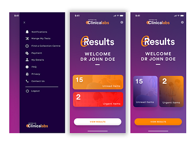 Patient Test Results - Mobile App UI