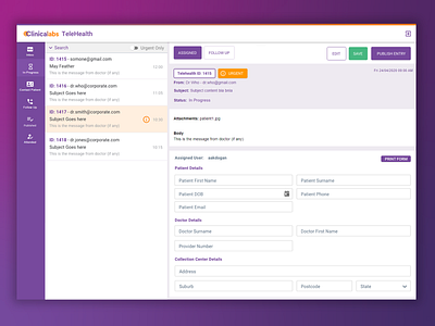 Doctor Telehealth System - UI app application dashboard design flat portal saas ui ux web