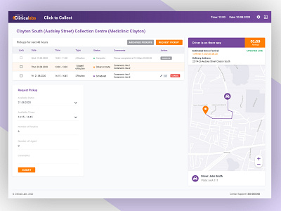 Parcel Pickup - Web UI application dashboard design designer desktop flat interface saas ui ux web