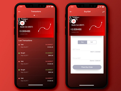 Beetle Coin Crypto Wallet App Mockup app appdesign application crypto crypto wallet cryptocurrency design flat ios iphone ui ux