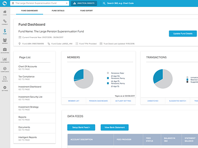 Finance software main dashboard