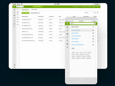 Company Management Saas - Dashboard