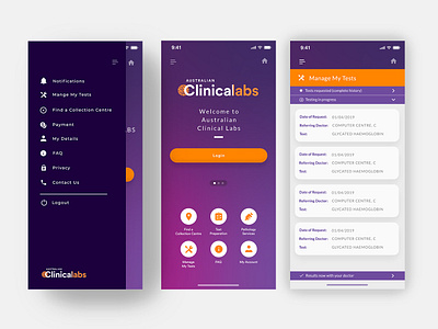 Patient Medical Test App app application design ui ux