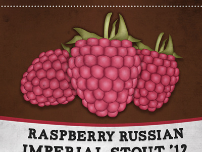 Raspberry Russian Imperial Stout beer label illustration