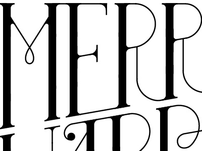 Merrie black and white lettering thick lines thin lines type