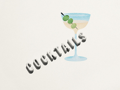 137 cocktail cocktails design glass illustration olive