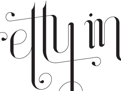 Pretty in -- dollops lettering lines typography