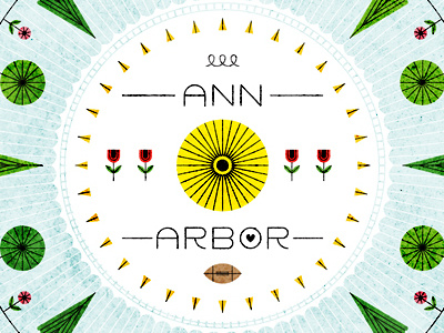 83 ann arbor circles flowers football lines sun trees