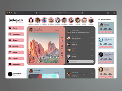 Instagram Desktop/Web Redesign Concept