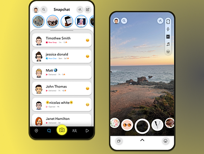 Snapchat Redesign Concept app concept design designer graphic design redesign snapchat ui uiux ux