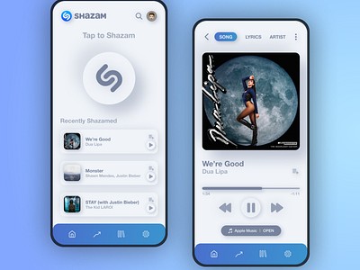 Shazam Redesign Concept app app design concept design figma redesign shazam shazam app shazam redesign ui uiux ux