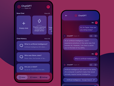 ChatGPT App Design Concept app app design chatgpt concept design designconcept openai redesign ui uiux ux webdesign
