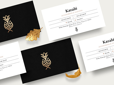 Karale Business Card black branding brands business cards design logo logotype minimalism nature pineapple