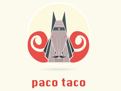 Paco Taco brand egyptian horse logo mark mexican moustache