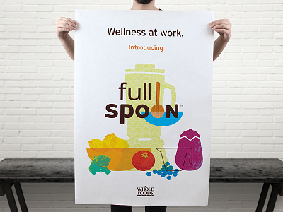 Fullspoon brand identity branding food fruit illustration poster vegetables wellbeing wellness whole foods