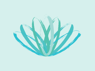 Brush Lotus brush growth logo lotus mark paint teal transition turquoise vector
