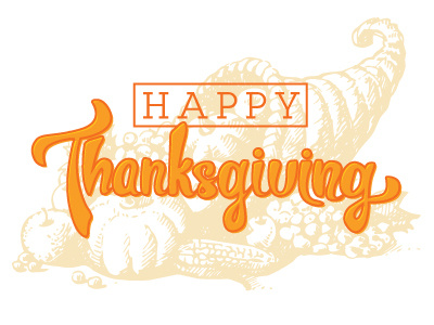 Thanksgiving holiday november orange thanksgiving type typography