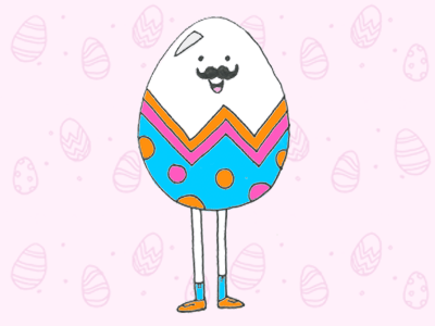 Easter Egg easter egg gif moustache pink smile