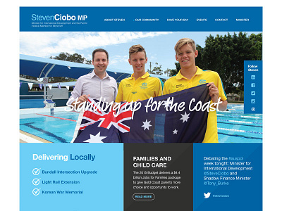 Website for Australian Federal Minister front end design political design politics web design website