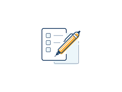 Fill Out the Form Icon art check box check list clean design fill out form fresh icon illustration paperwork pen review documents ui vector