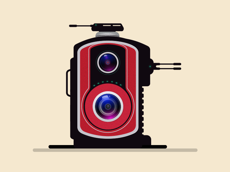 Turret adobe after effects adobe illustrator artificial intelligence cyber punk fallout future gif animated icon illustration sci fi turret vector