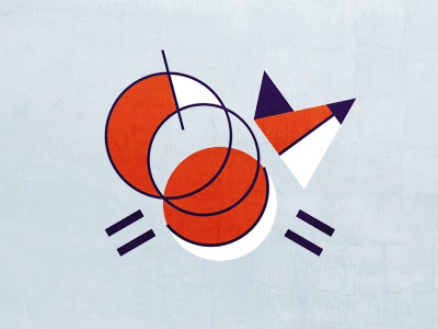 Fox animal logo suprematic