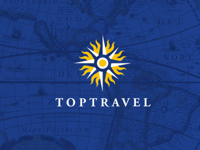 Toptravel logo luxury simple travel